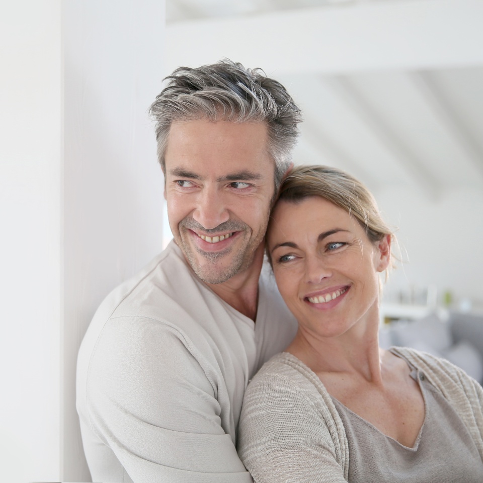 Portrait of mature couple looking toward the future